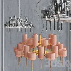 Chandelier axo light spillray sp lamps smoke glass